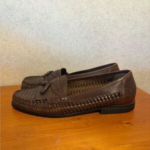 Nunn Bush Strafford woven leather tassel loafers in brown Leather Men’s size 10